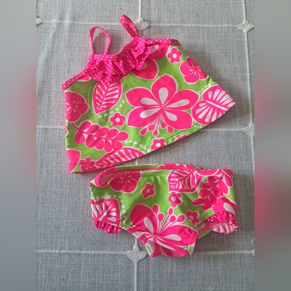 Carter’s Baby Girl Tankini Swimsuit Set (6–9 Months) - Picture 1 of 3